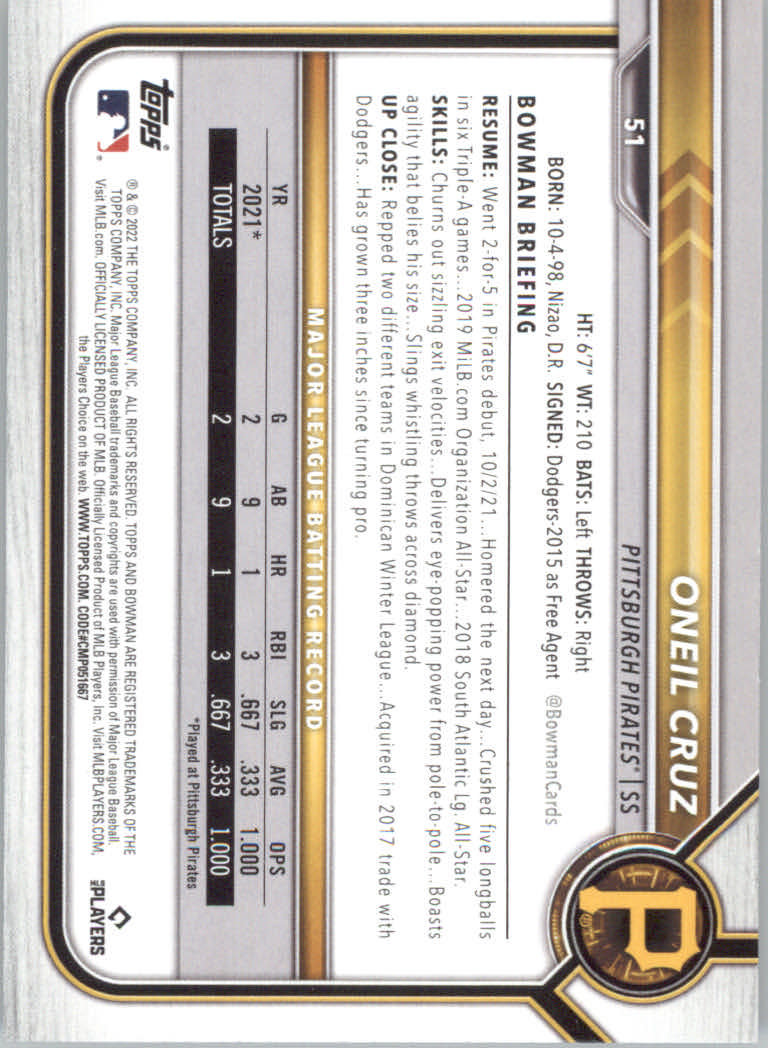 2022 Bowman Baseball "Main Set" Cards #1 to #100 Rookies and Veterans - Picture 101 of 199