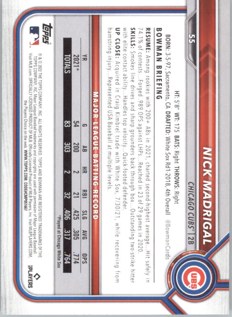 2022 Bowman Baseball "Main Set" Cards #1 to #100 Rookies and Veterans - Picture 109 of 199