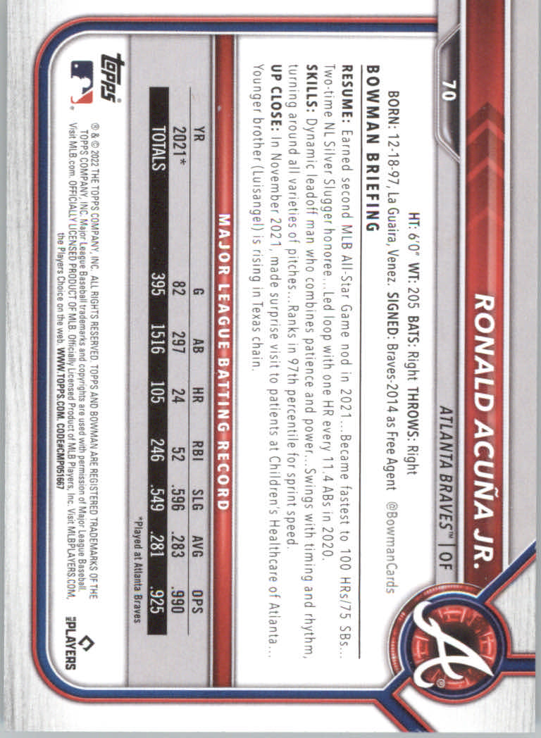 2022 Bowman Baseball "Main Set" Cards #1 to #100 Rookies and Veterans - Picture 139 of 199