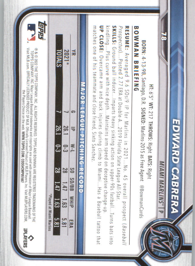 2022 Bowman Baseball "Main Set" Cards #1 to #100 Rookies and Veterans - Picture 155 of 199
