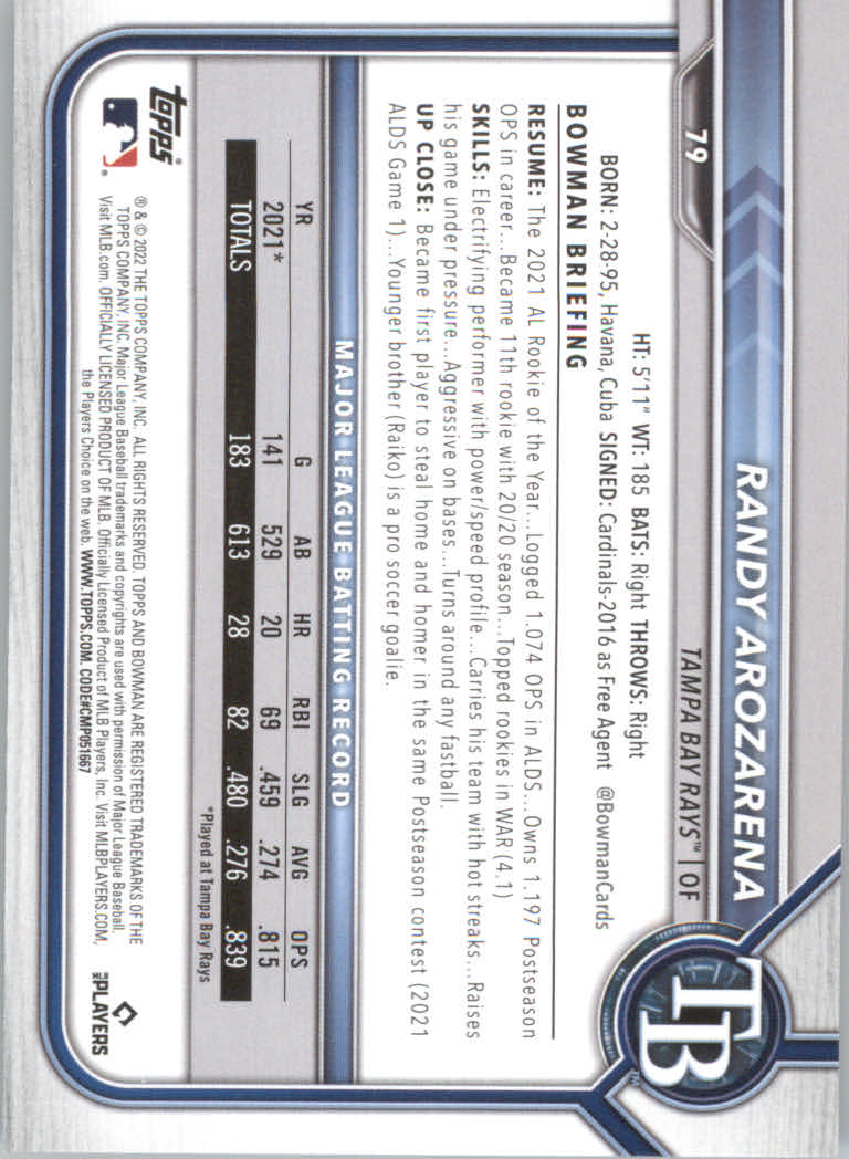 2022 Bowman Baseball "Main Set" Cards #1 to #100 Rookies and Veterans - Picture 157 of 199