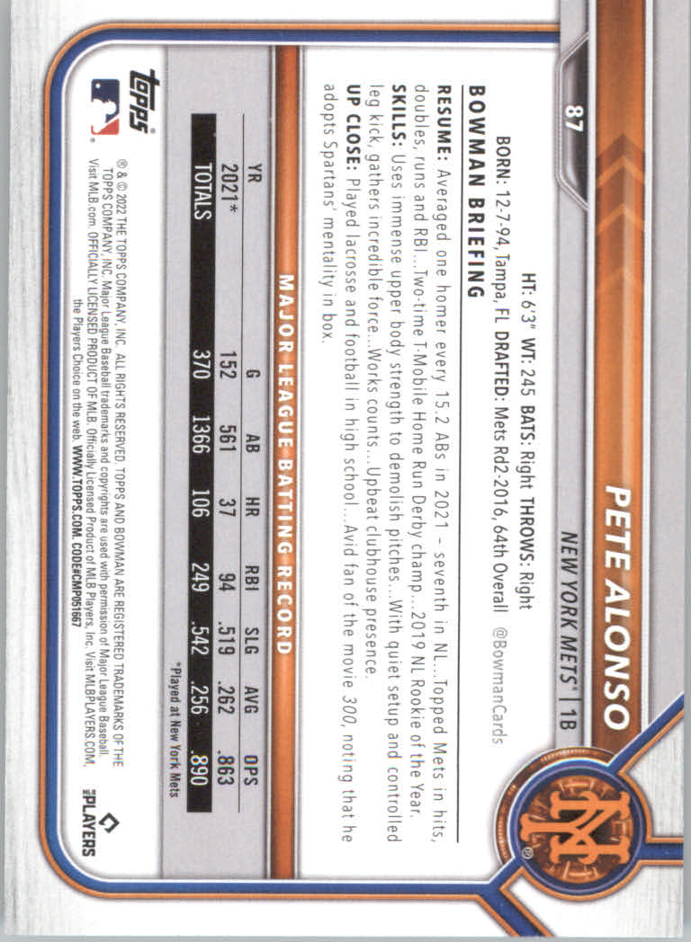 2022 Bowman Baseball "Main Set" Cards #1 to #100 Rookies and Veterans - Picture 173 of 199