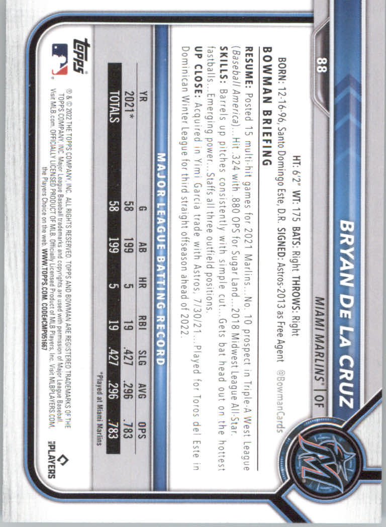 2022 Bowman Baseball "Main Set" Cards #1 to #100 Rookies and Veterans - Picture 175 of 199