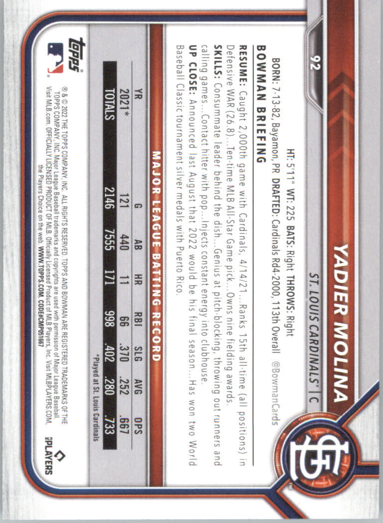 2022 Bowman Baseball "Main Set" Cards #1 to #100 Rookies and Veterans - Picture 183 of 199
