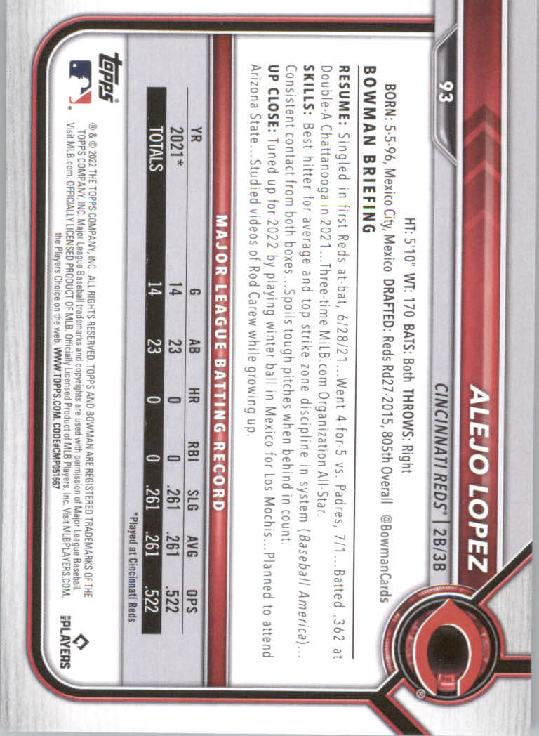 2022 Bowman Baseball "Main Set" Cards #1 to #100 Rookies and Veterans - Picture 185 of 199