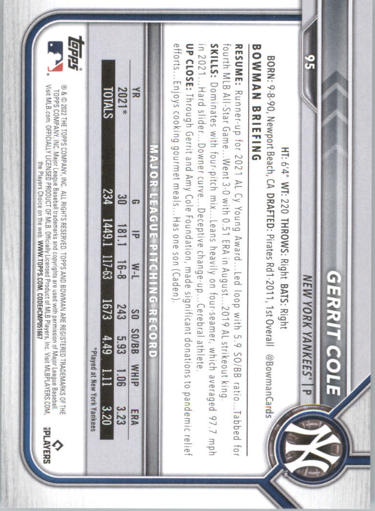 2022 Bowman Baseball "Main Set" Cards #1 to #100 Rookies and Veterans - Picture 189 of 199