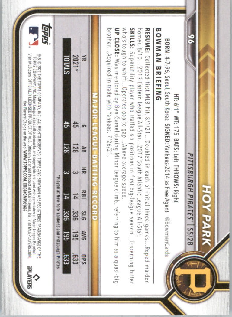2022 Bowman Baseball "Main Set" Cards #1 to #100 Rookies and Veterans - Picture 191 of 199