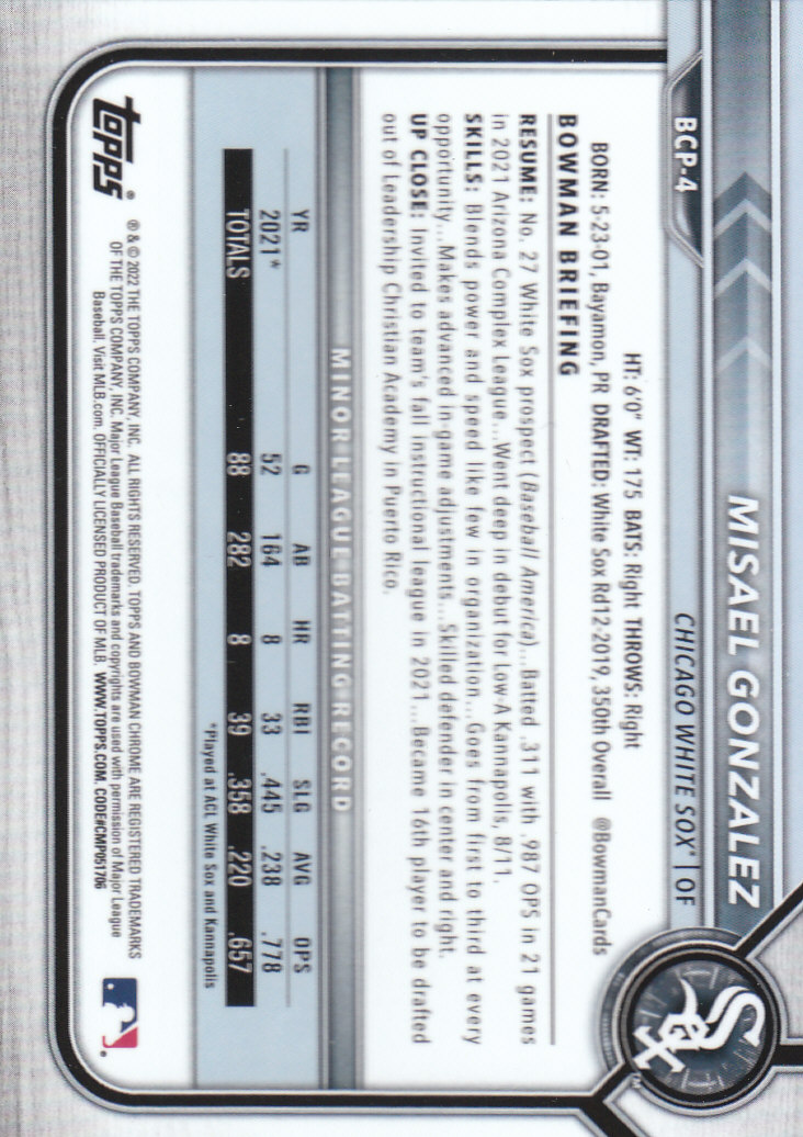 2022 Bowman Chrome Baseball "Prospects" Insert Cards #BCP1 to #BCP150 - Picture 9 of 277
