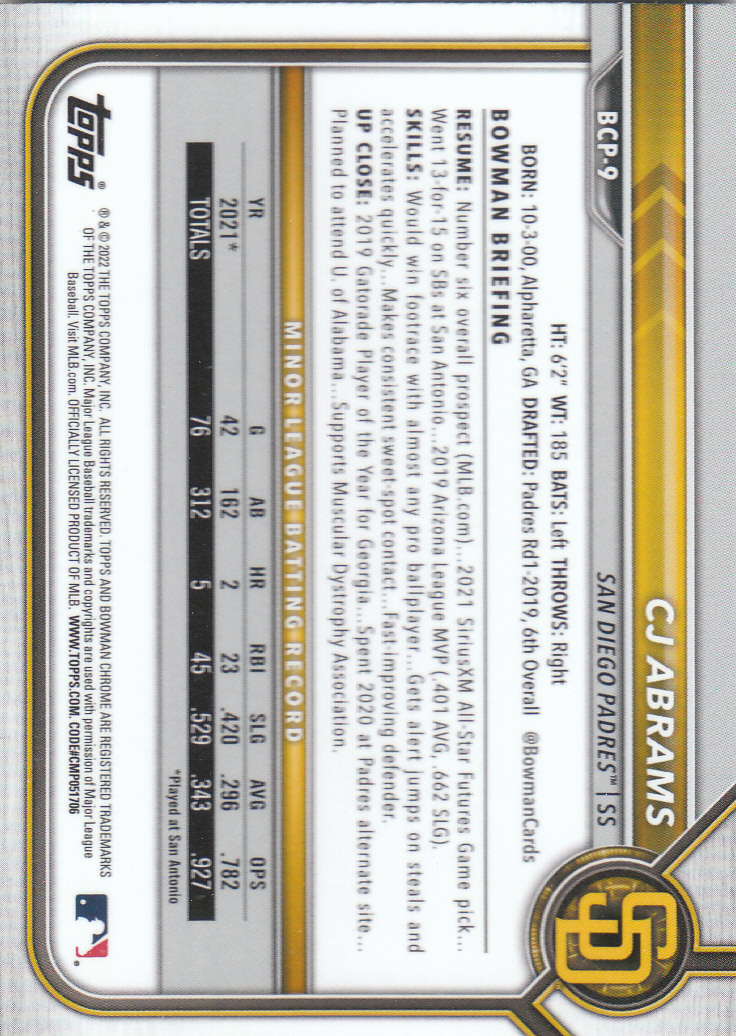 2022 Bowman Chrome Baseball "Prospects" Insert Cards #BCP1 to #BCP150 - Picture 19 of 277
