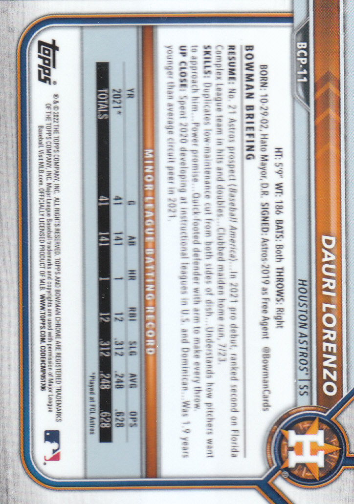 2022 Bowman Chrome Baseball "Prospects" Insert Cards #BCP1 to #BCP150 - Picture 23 of 277