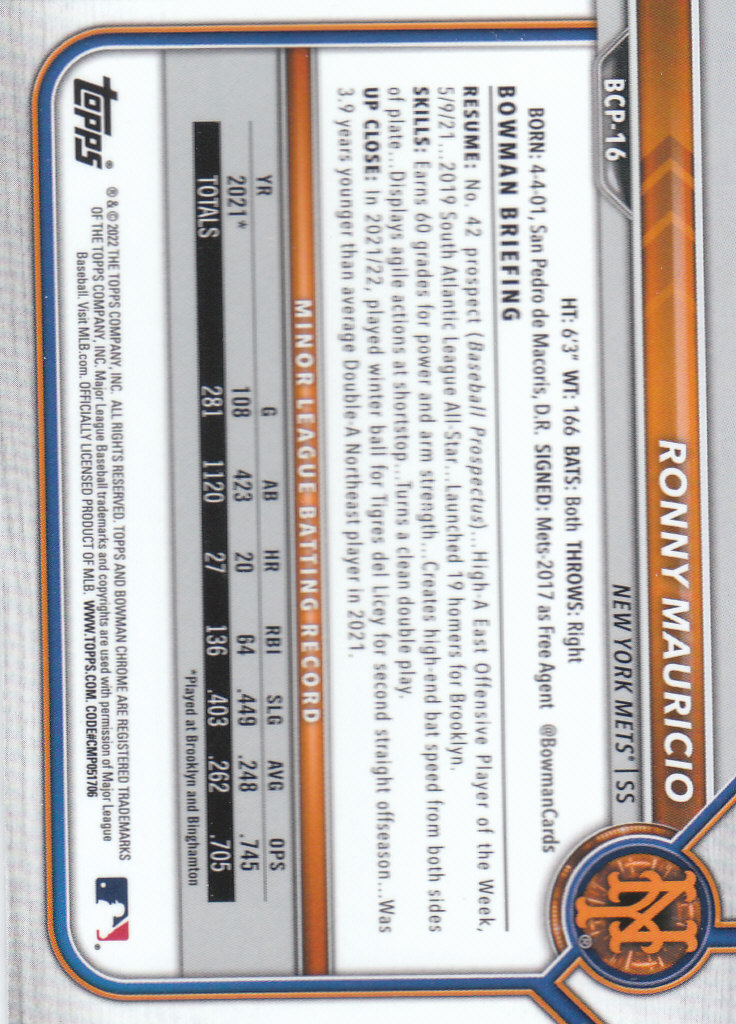 2022 Bowman Chrome Baseball "Prospects" Insert Cards #BCP1 to #BCP150 - Picture 33 of 277
