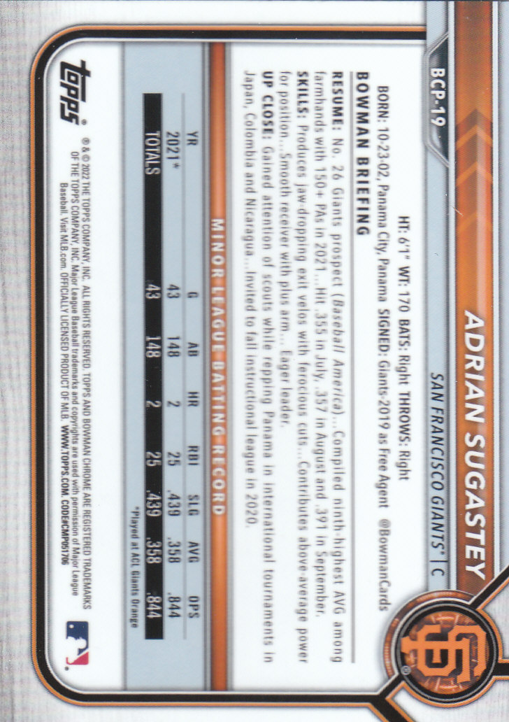 2022 Bowman Chrome Baseball "Prospects" Insert Cards #BCP1 to #BCP150 - Picture 37 of 277
