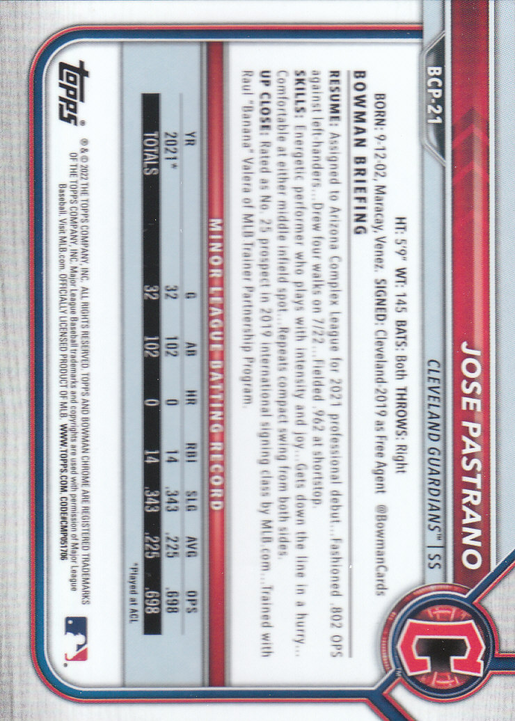 2022 Bowman Chrome Baseball "Prospects" Insert Cards #BCP1 to #BCP150 - Picture 41 of 277