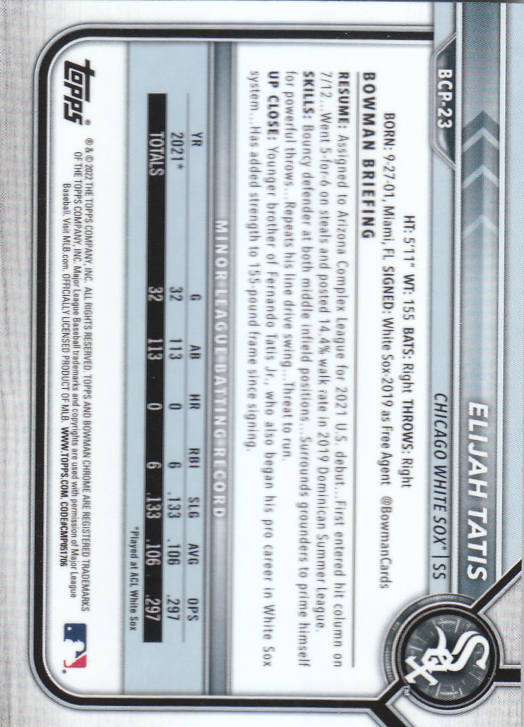 2022 Bowman Chrome Baseball "Prospects" Insert Cards #BCP1 to #BCP150 - Picture 45 of 277