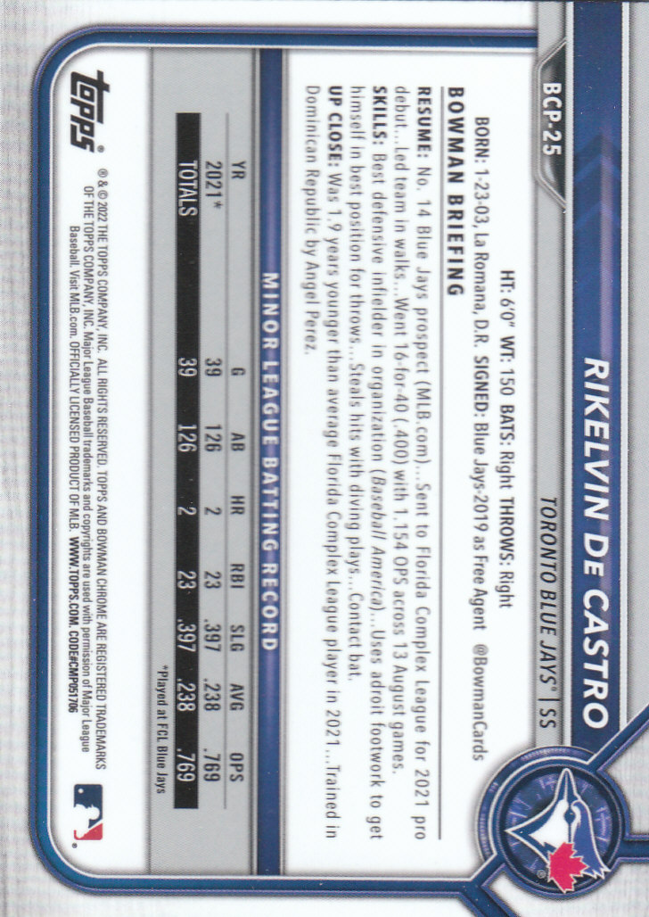 2022 Bowman Chrome Baseball "Prospects" Insert Cards #BCP1 to #BCP150 - Picture 49 of 277