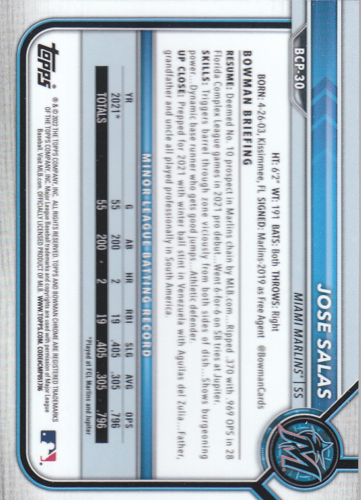 2022 Bowman Chrome Baseball "Prospects" Insert Cards #BCP1 to #BCP150 - Picture 57 of 277
