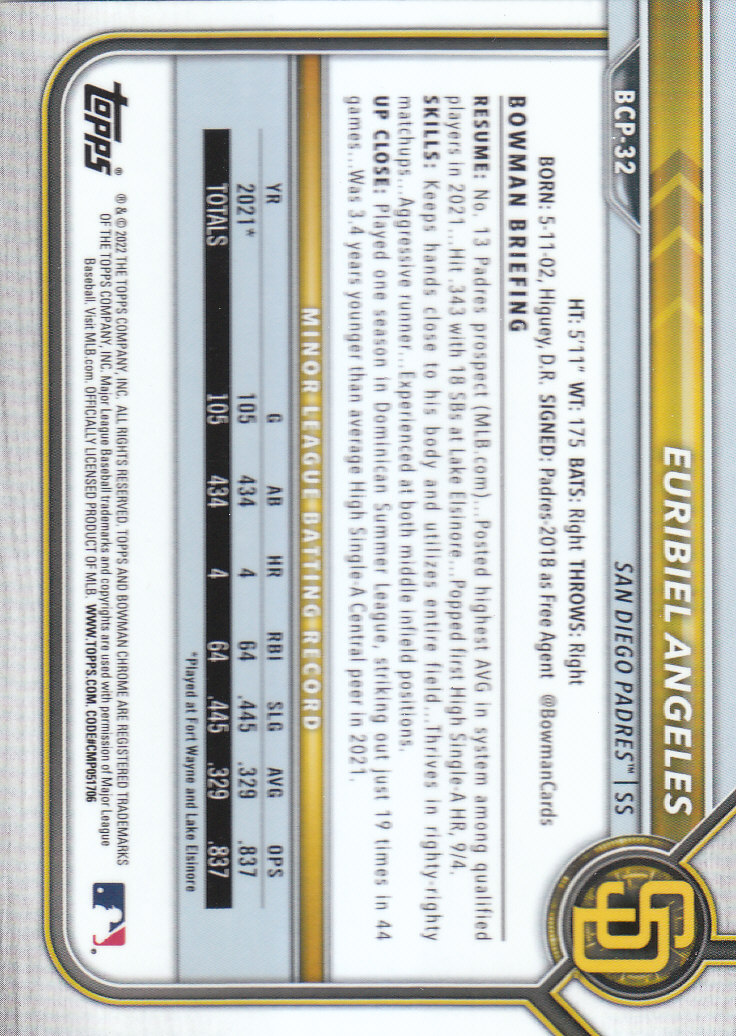2022 Bowman Chrome Baseball "Prospects" Insert Cards #BCP1 to #BCP150 - Picture 61 of 277