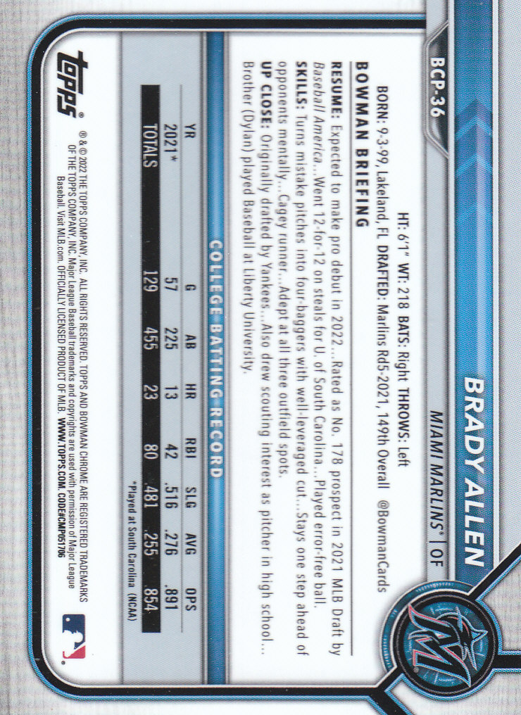 2022 Bowman Chrome Baseball "Prospects" Insert Cards #BCP1 to #BCP150 - Picture 67 of 277