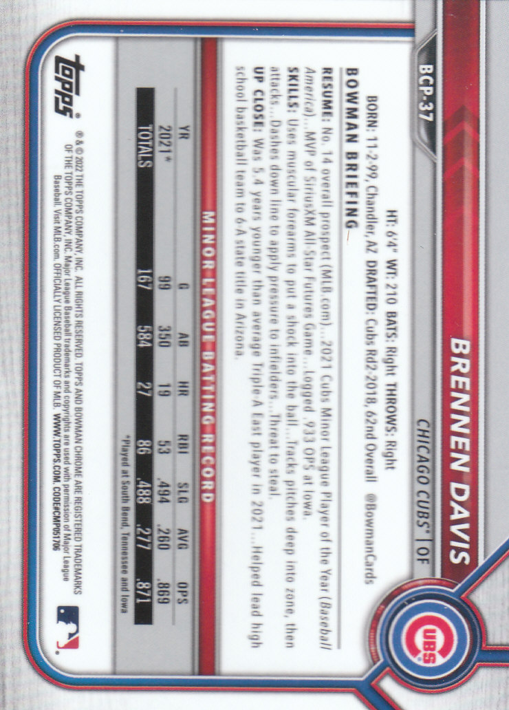 2022 Bowman Chrome Baseball "Prospects" Insert Cards #BCP1 to #BCP150 - Picture 69 of 277