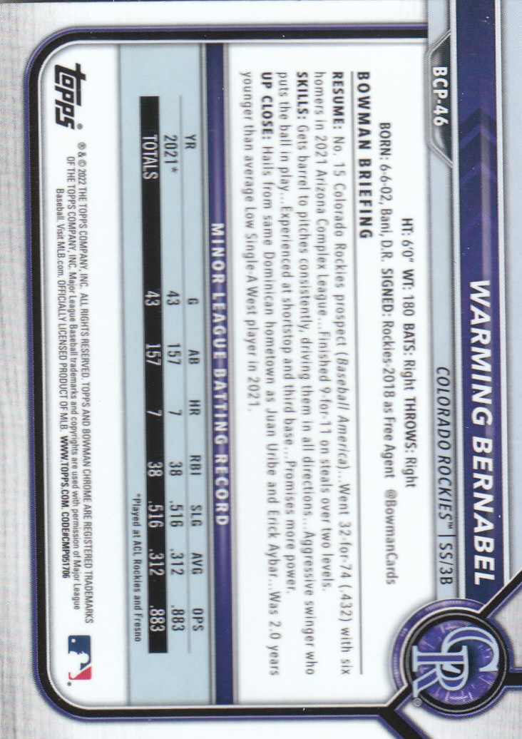 2022 Bowman Chrome Baseball "Prospects" Insert Cards #BCP1 to #BCP150 - Picture 83 of 277