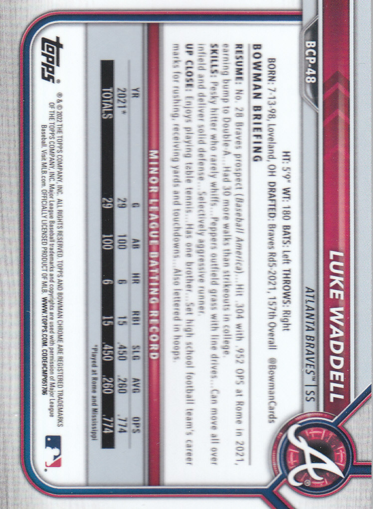 2022 Bowman Chrome Baseball "Prospects" Insert Cards #BCP1 to #BCP150 - Picture 87 of 277