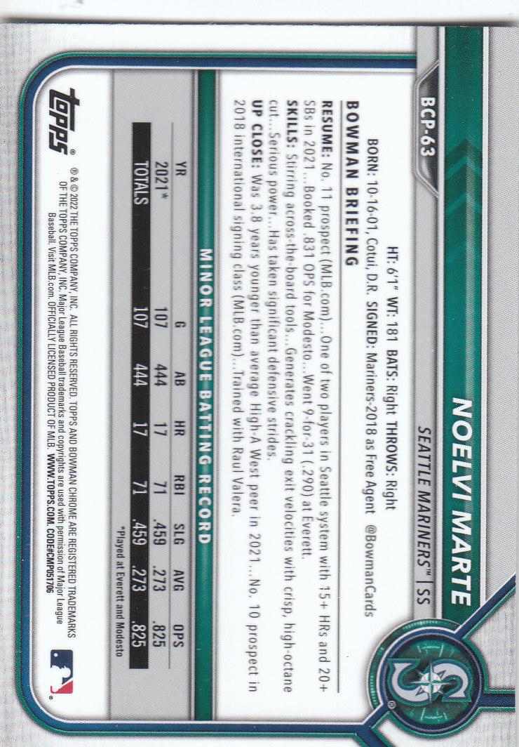 2022 Bowman Chrome Baseball "Prospects" Insert Cards #BCP1 to #BCP150 - Picture 115 of 277