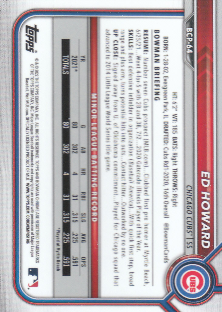 2022 Bowman Chrome Baseball "Prospects" Insert Cards #BCP1 to #BCP150 - Picture 117 of 277