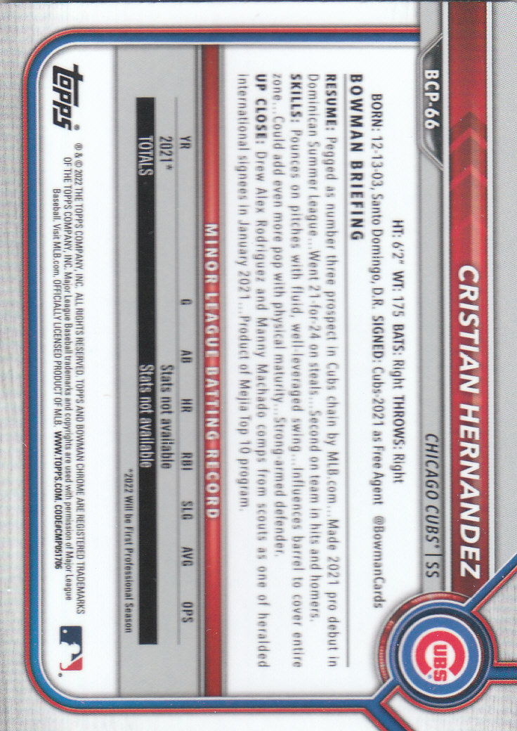 2022 Bowman Chrome Baseball "Prospects" Insert Cards #BCP1 to #BCP150 - Picture 119 of 277