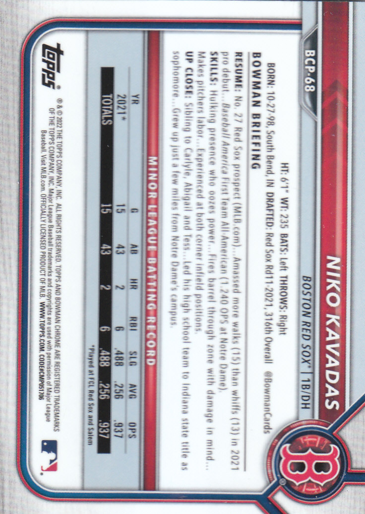 2022 Bowman Chrome Baseball "Prospects" Insert Cards #BCP1 to #BCP150 - Picture 123 of 277
