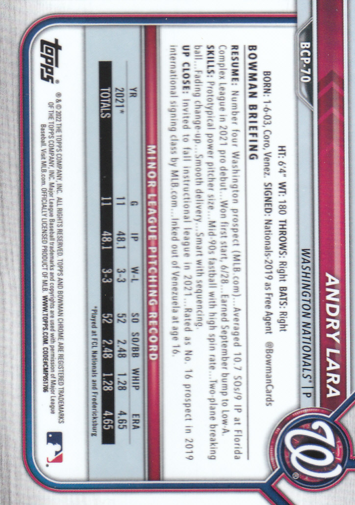 2022 Bowman Chrome Baseball "Prospects" Insert Cards #BCP1 to #BCP150 - Picture 127 of 277