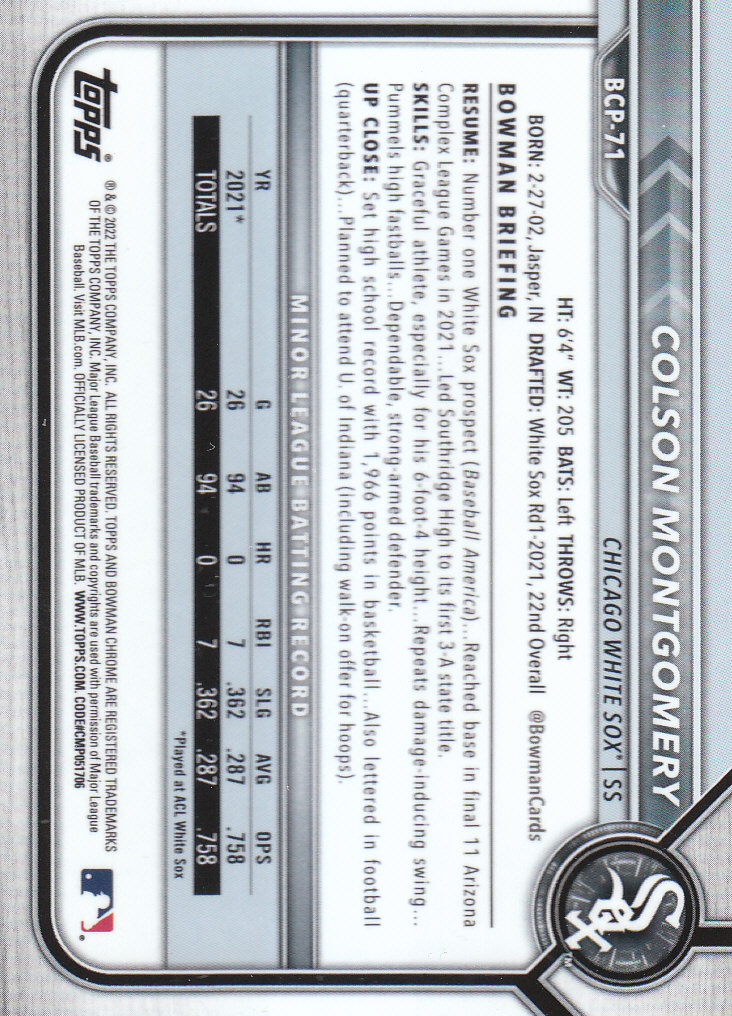 2022 Bowman Chrome Baseball "Prospects" Insert Cards #BCP1 to #BCP150 - Picture 129 of 277