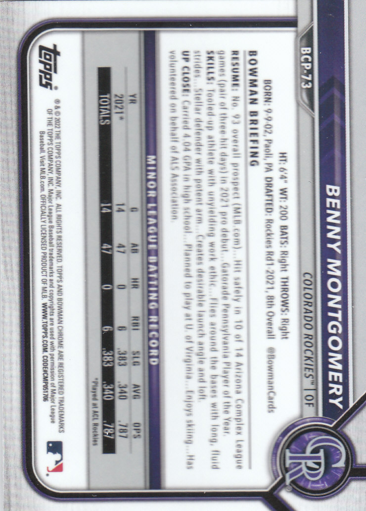 2022 Bowman Chrome Baseball "Prospects" Insert Cards #BCP1 to #BCP150 - Picture 133 of 277