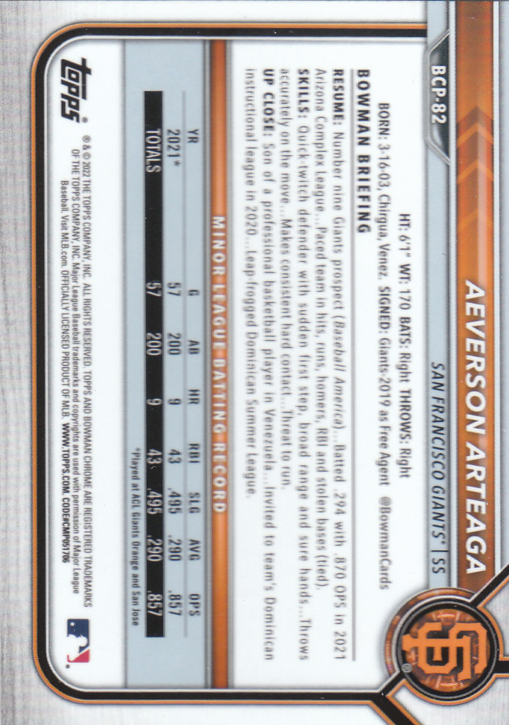 2022 Bowman Chrome Baseball "Prospects" Insert Cards #BCP1 to #BCP150 - Picture 149 of 277
