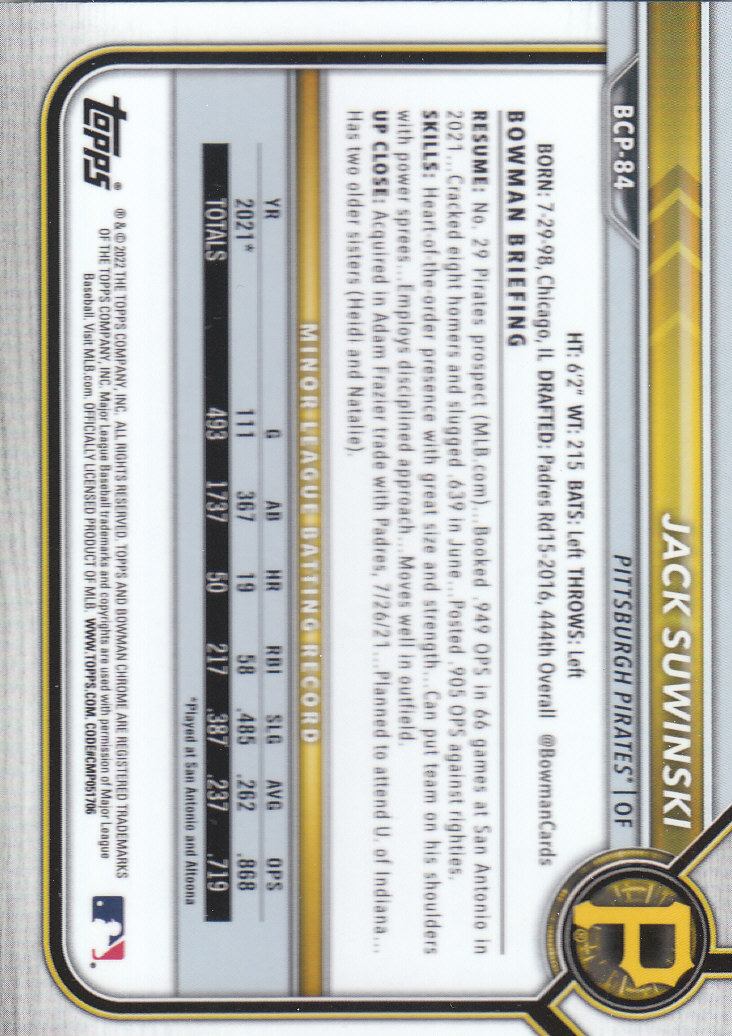 2022 Bowman Chrome Baseball "Prospects" Insert Cards #BCP1 to #BCP150 - Picture 153 of 277