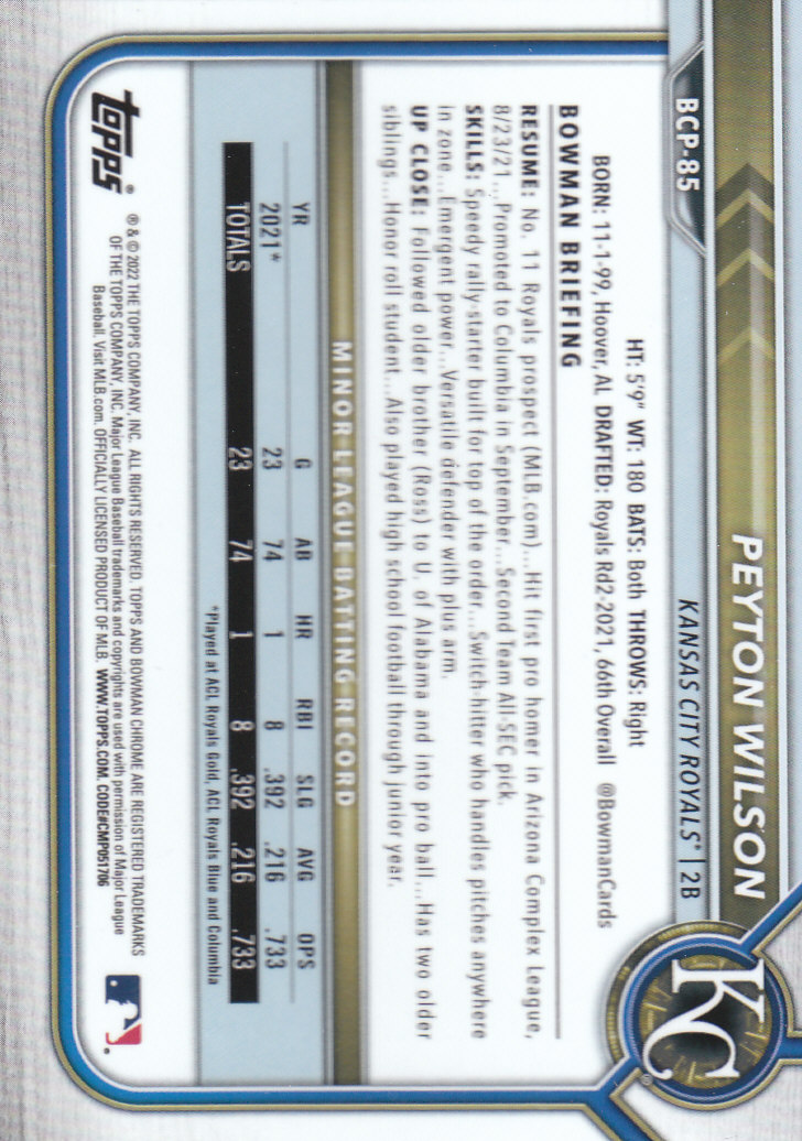 2022 Bowman Chrome Baseball "Prospects" Insert Cards #BCP1 to #BCP150 - Picture 155 of 277
