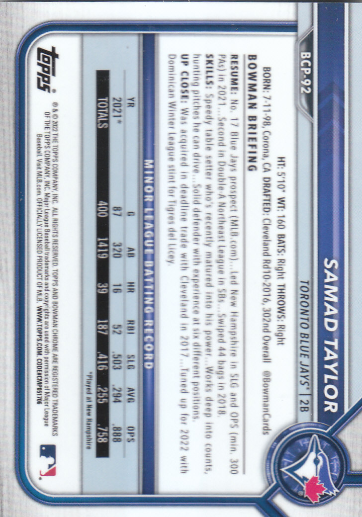 2022 Bowman Chrome Baseball "Prospects" Insert Cards #BCP1 to #BCP150 - Picture 169 of 277