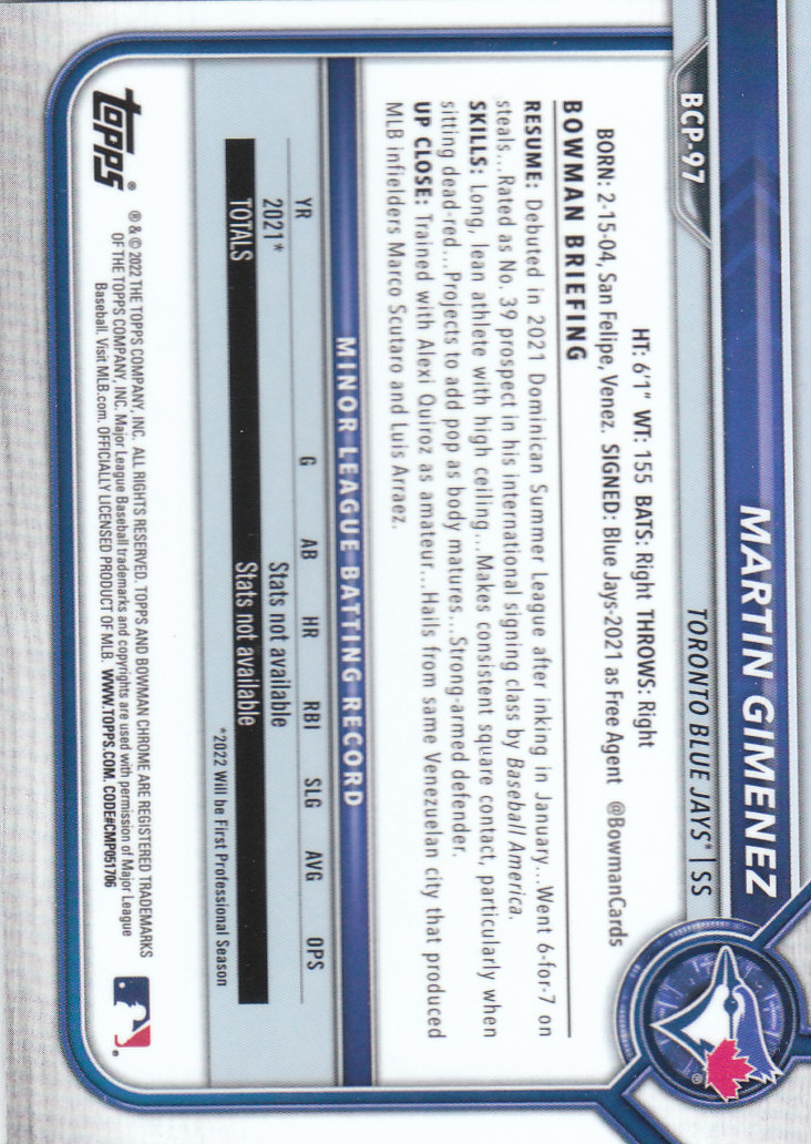 2022 Bowman Chrome Baseball "Prospects" Insert Cards #BCP1 to #BCP150 - Picture 179 of 277