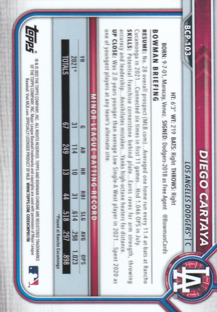 2022 Bowman Chrome Baseball "Prospects" Insert Cards #BCP1 to #BCP150 - Picture 191 of 277