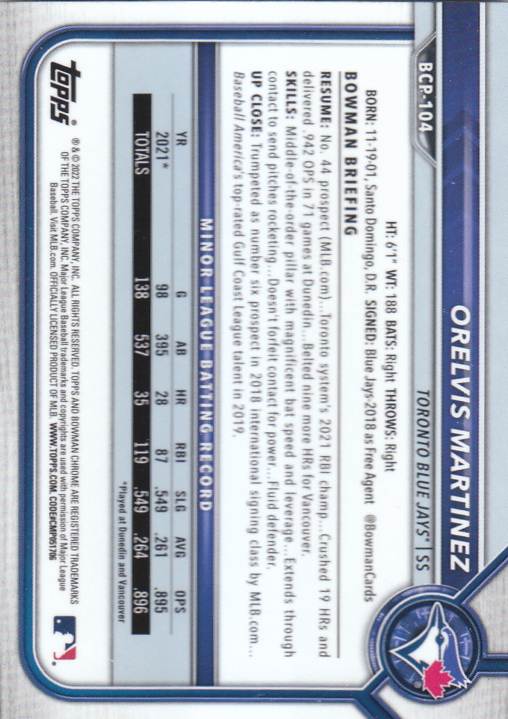 2022 Bowman Chrome Baseball "Prospects" Insert Cards #BCP1 to #BCP150 - Picture 193 of 277