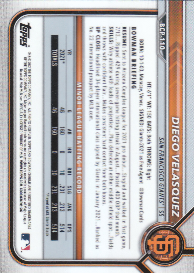 2022 Bowman Chrome Baseball "Prospects" Insert Cards #BCP1 to #BCP150 - Picture 203 of 277