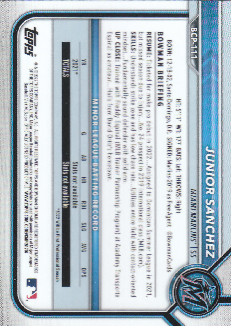 2022 Bowman Chrome Baseball "Prospects" Insert Cards #BCP1 to #BCP150 - Picture 205 of 277
