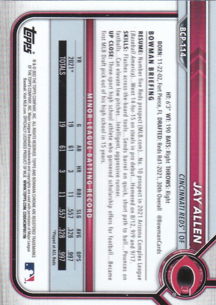 2022 Bowman Chrome Baseball "Prospects" Insert Cards #BCP1 to #BCP150 - Picture 211 of 277