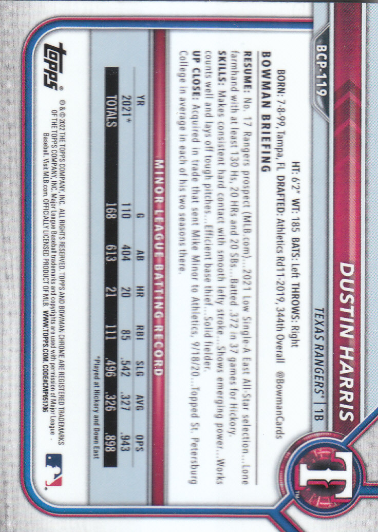 2022 Bowman Chrome Baseball "Prospects" Insert Cards #BCP1 to #BCP150 - Picture 221 of 277