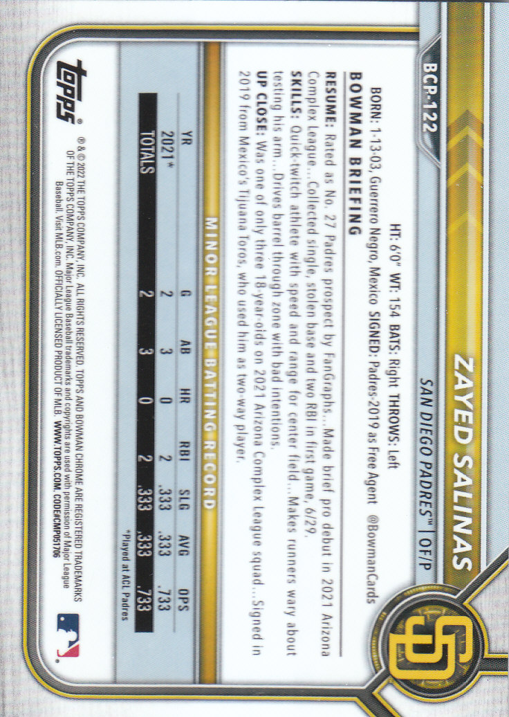 2022 Bowman Chrome Baseball "Prospects" Insert Cards #BCP1 to #BCP150 - Picture 227 of 277