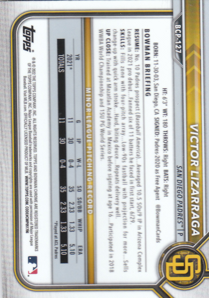2022 Bowman Chrome Baseball "Prospects" Insert Cards #BCP1 to #BCP150 - Picture 235 of 277