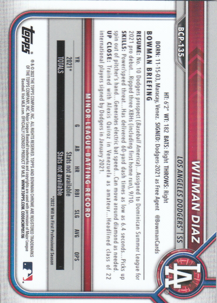 2022 Bowman Chrome Baseball "Prospects" Insert Cards #BCP1 to #BCP150 - Picture 249 of 277