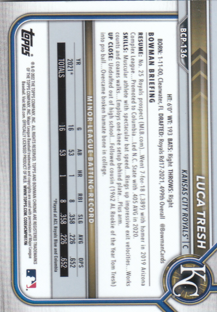 2022 Bowman Chrome Baseball "Prospects" Insert Cards #BCP1 to #BCP150 - Picture 251 of 277