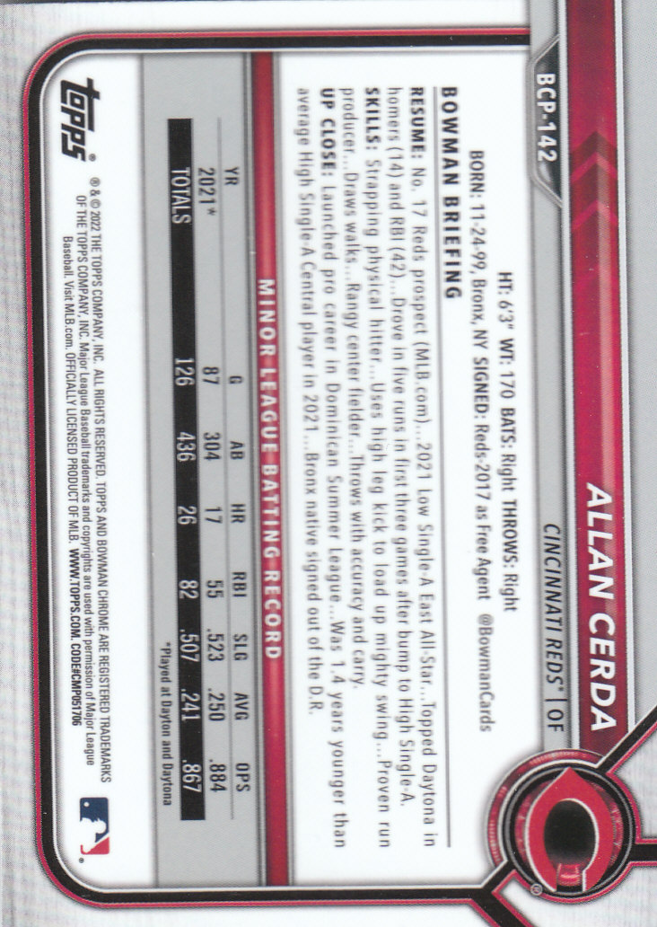 2022 Bowman Chrome Baseball "Prospects" Insert Cards #BCP1 to #BCP150 - Picture 263 of 277