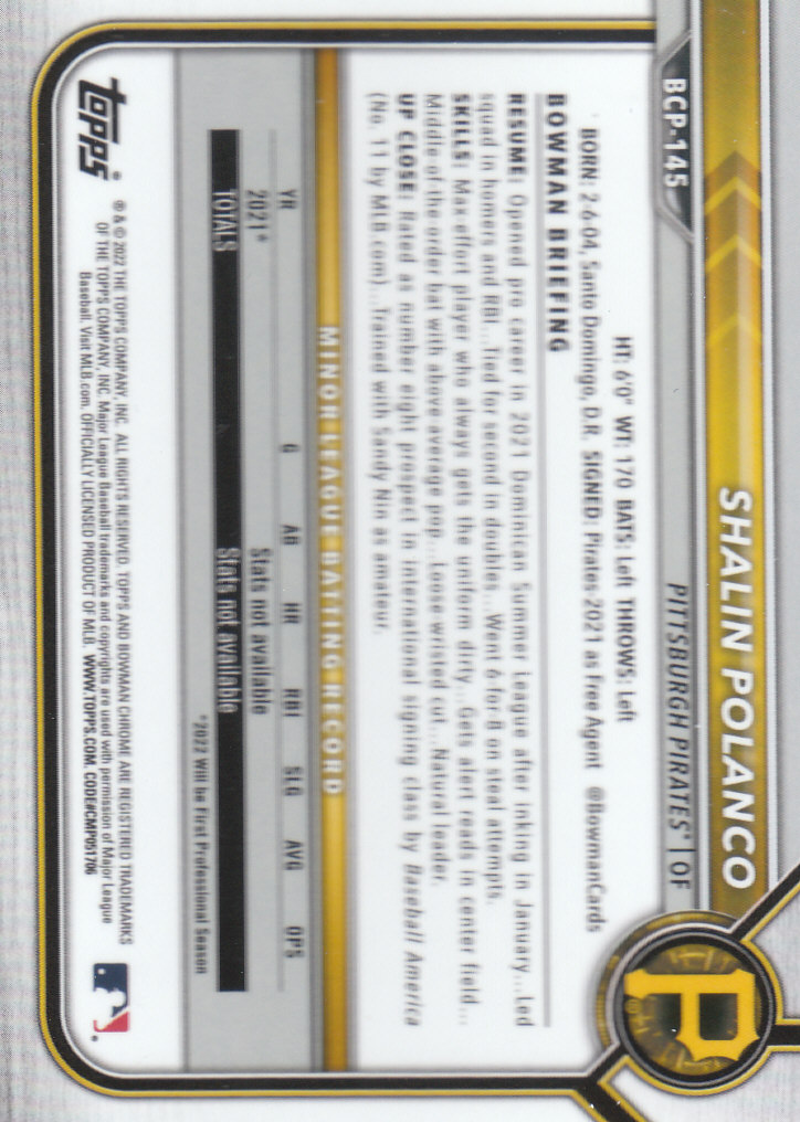 2022 Bowman Chrome Baseball "Prospects" Insert Cards #BCP1 to #BCP150 - Picture 269 of 277