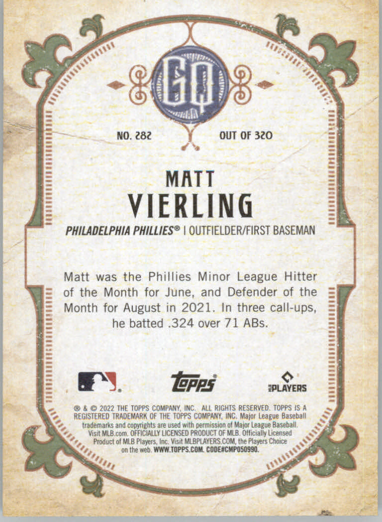 2022 Topps Gypsy Queen Baseball "Main Set" Cards #151 to #300 - Picture 263 of 299